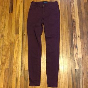 Stretchy maroon jeans